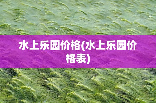 水上乐园价格(水上乐园价格表)