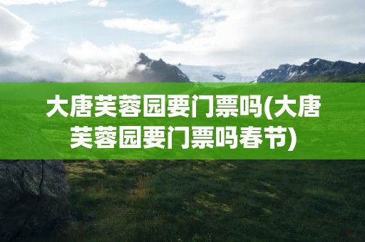 大唐芙蓉园要门票吗(大唐芙蓉园要门票吗春节)