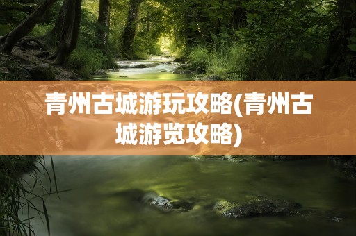 青州古城游玩攻略(青州古城游览攻略)