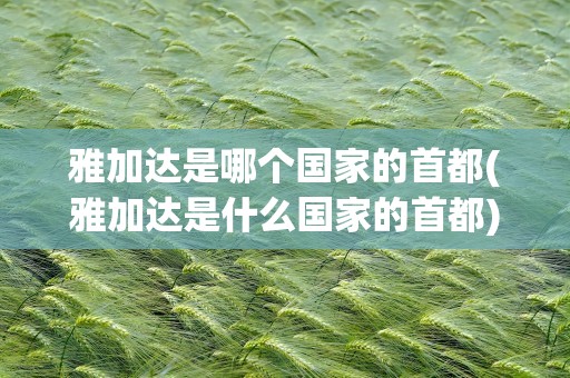 雅加达是哪个国家的首都(雅加达是什么国家的首都)