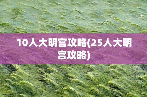 10人大明宫攻略(25人大明宫攻略)