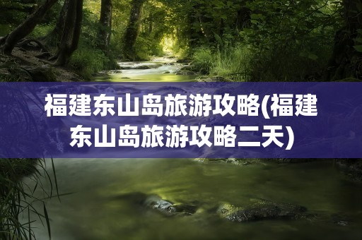 福建东山岛旅游攻略(福建东山岛旅游攻略二天)