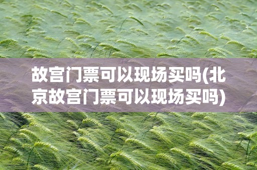 故宫门票可以现场买吗(北京故宫门票可以现场买吗)