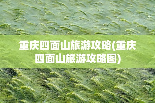 重庆四面山旅游攻略(重庆四面山旅游攻略图)