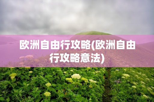 欧洲自由行攻略(欧洲自由行攻略意法)