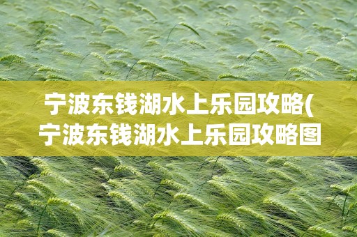 宁波东钱湖水上乐园攻略(宁波东钱湖水上乐园攻略图)