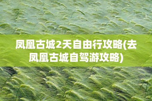 凤凰古城2天自由行攻略(去凤凰古城自驾游攻略)