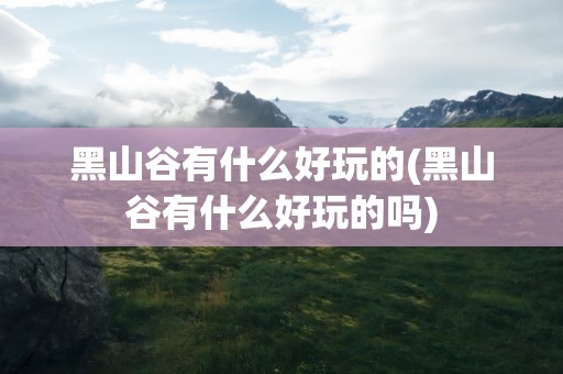 黑山谷有什么好玩的(黑山谷有什么好玩的吗)