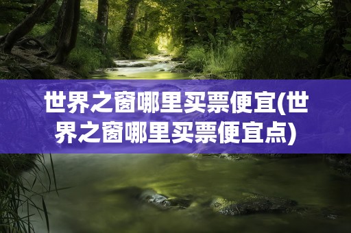 世界之窗哪里买票便宜(世界之窗哪里买票便宜点)