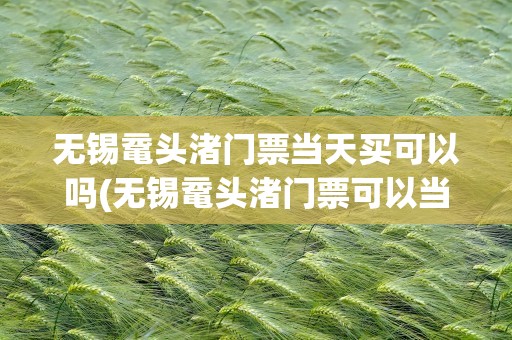 无锡鼋头渚门票当天买可以吗(无锡鼋头渚门票可以当场买吗)