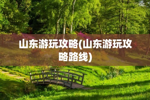 山东游玩攻略(山东游玩攻略路线)