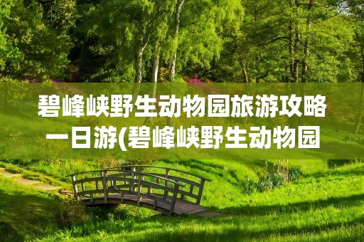 碧峰峡野生动物园旅游攻略一日游(碧峰峡野生动物园旅游攻略一日游路线)
