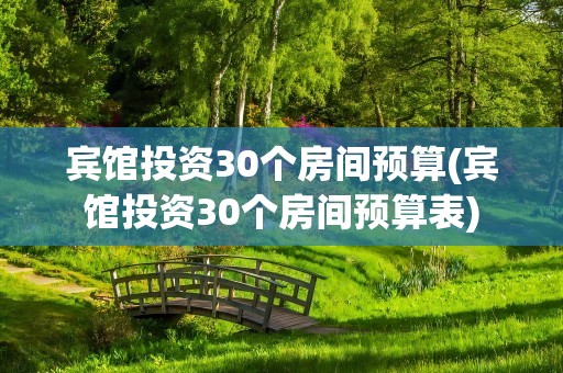 宾馆投资30个房间预算(宾馆投资30个房间预算表)