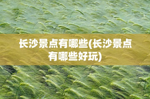 长沙景点有哪些(长沙景点有哪些好玩)