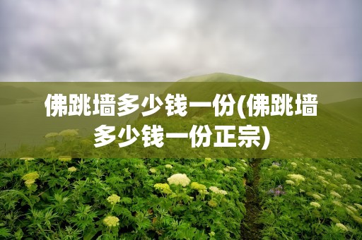 佛跳墙多少钱一份(佛跳墙多少钱一份正宗)