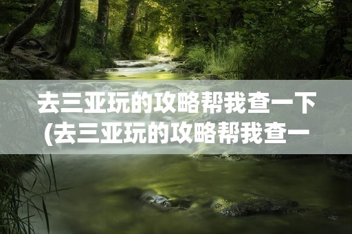 去三亚玩的攻略帮我查一下(去三亚玩的攻略帮我查一下地址)