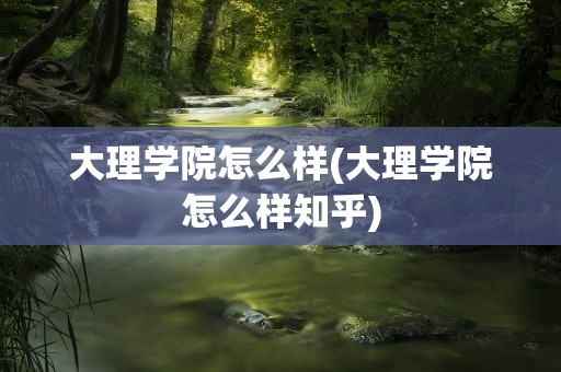 大理学院怎么样(大理学院怎么样知乎)