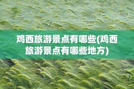 鸡西旅游景点有哪些(鸡西旅游景点有哪些地方)