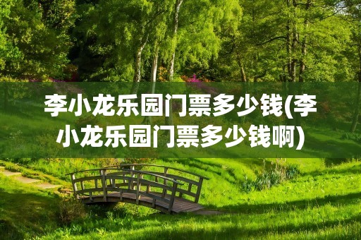 李小龙乐园门票多少钱(李小龙乐园门票多少钱啊)