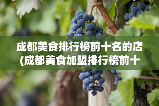 成都美食排行榜前十名的店(成都美食加盟排行榜前十名)