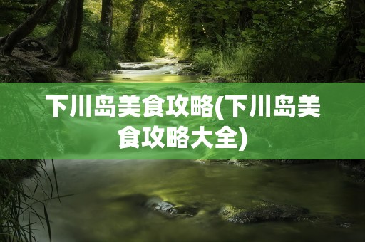 下川岛美食攻略(下川岛美食攻略大全)