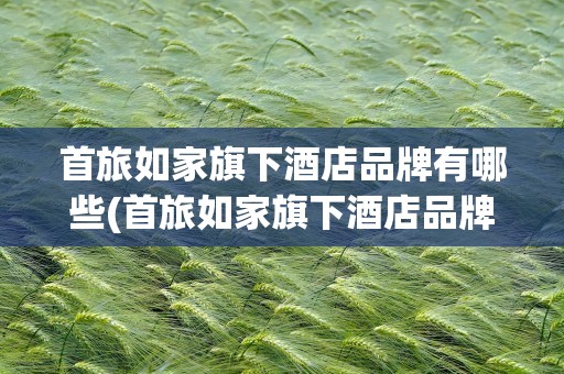 首旅如家旗下酒店品牌有哪些(首旅如家旗下酒店品牌有哪些名字)
