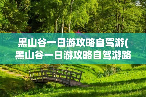 黑山谷一日游攻略自驾游(黑山谷一日游攻略自驾游路线)
