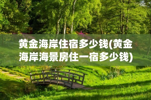 黄金海岸住宿多少钱(黄金海岸海景房住一宿多少钱)