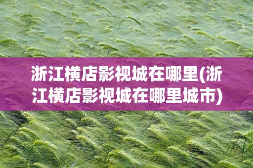 浙江横店影视城在哪里(浙江横店影视城在哪里城市)