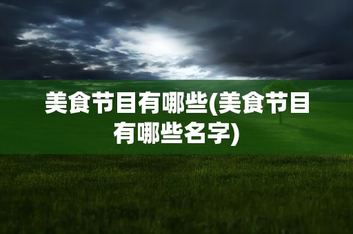 美食节目有哪些(美食节目有哪些名字)