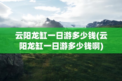 云阳龙缸一日游多少钱(云阳龙缸一日游多少钱啊)