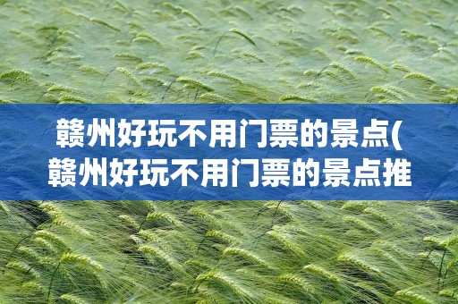 赣州好玩不用门票的景点(赣州好玩不用门票的景点推荐)