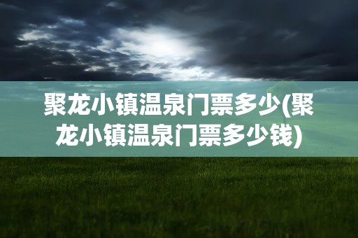 聚龙小镇温泉门票多少(聚龙小镇温泉门票多少钱)