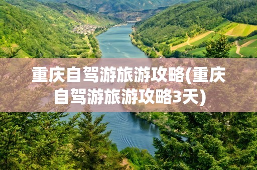 重庆自驾游旅游攻略(重庆自驾游旅游攻略3天)