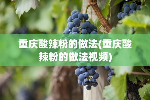重庆酸辣粉的做法(重庆酸辣粉的做法视频)
