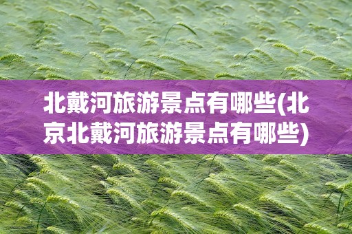 北戴河旅游景点有哪些(北京北戴河旅游景点有哪些)