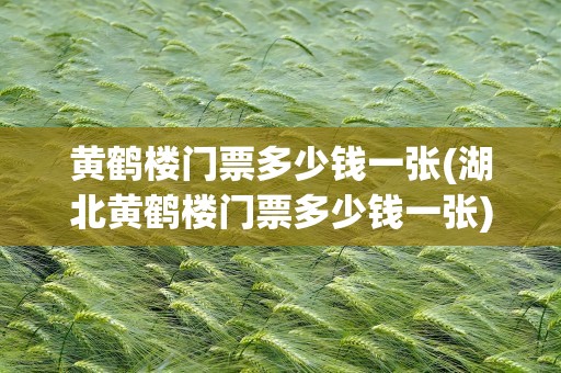 黄鹤楼门票多少钱一张(湖北黄鹤楼门票多少钱一张)