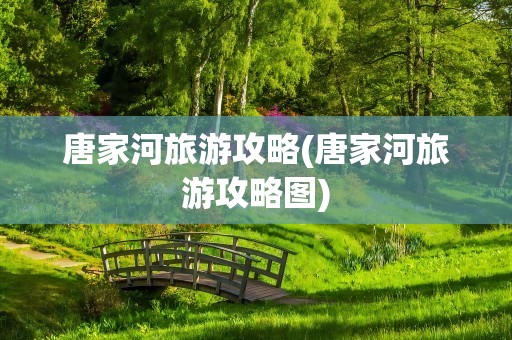 唐家河旅游攻略(唐家河旅游攻略图)