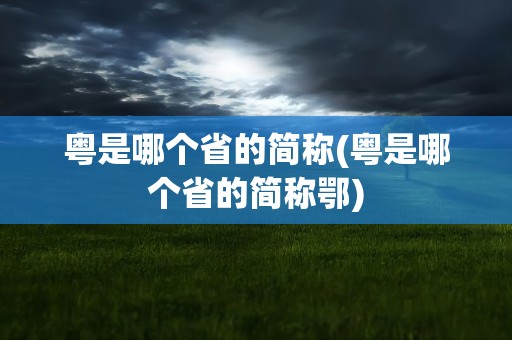 粤是哪个省的简称(粤是哪个省的简称鄂)
