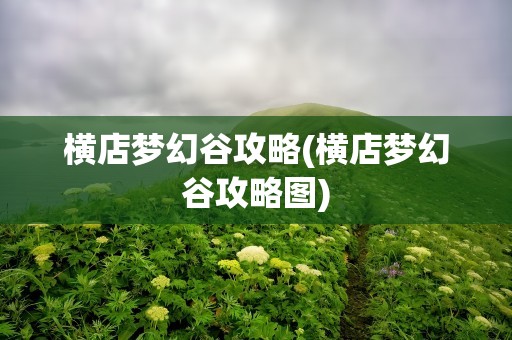 横店梦幻谷攻略(横店梦幻谷攻略图)