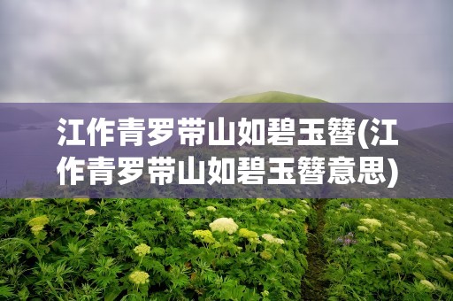 江作青罗带山如碧玉簪(江作青罗带山如碧玉簪意思)