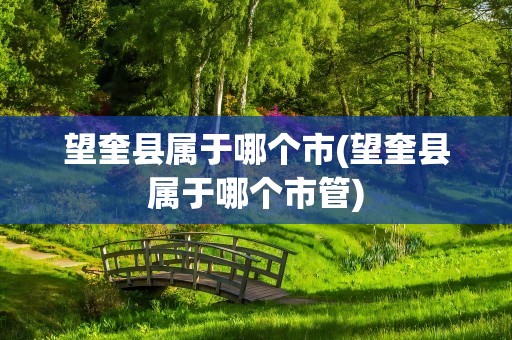 望奎县属于哪个市(望奎县属于哪个市管)