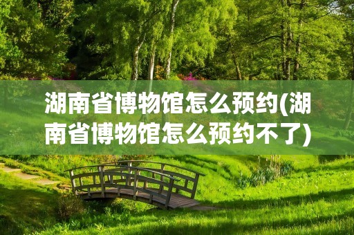 湖南省博物馆怎么预约(湖南省博物馆怎么预约不了)