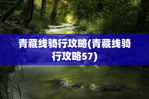 青藏线骑行攻略(青藏线骑行攻略57)