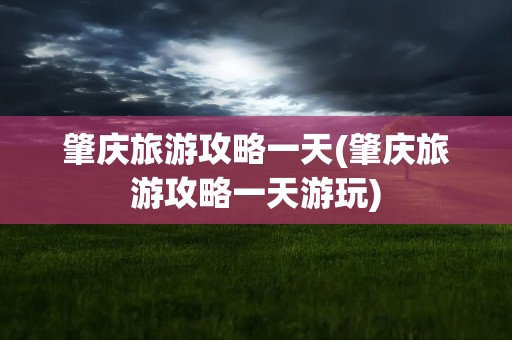 肇庆旅游攻略一天(肇庆旅游攻略一天游玩)