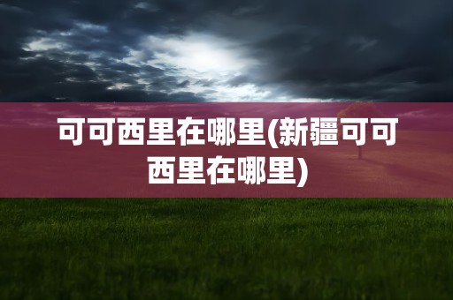 可可西里在哪里(新疆可可西里在哪里)