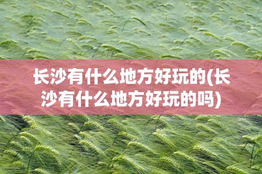 长沙有什么地方好玩的(长沙有什么地方好玩的吗)