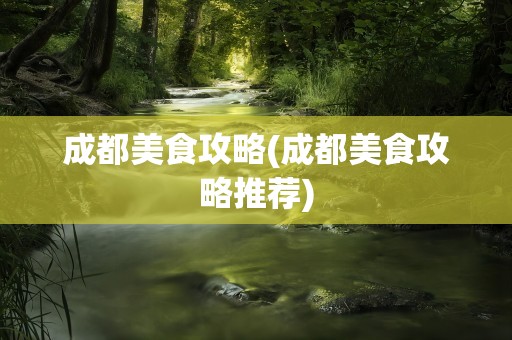 成都美食攻略(成都美食攻略推荐)