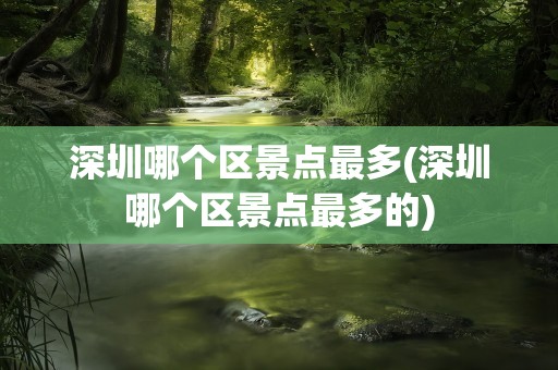 深圳哪个区景点最多(深圳哪个区景点最多的)