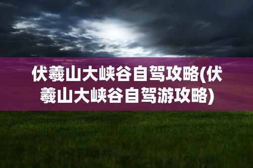 伏羲山大峡谷自驾攻略(伏羲山大峡谷自驾游攻略)